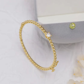 Women's Bracelet with Single Zircon Round Beads Retro Jewelry