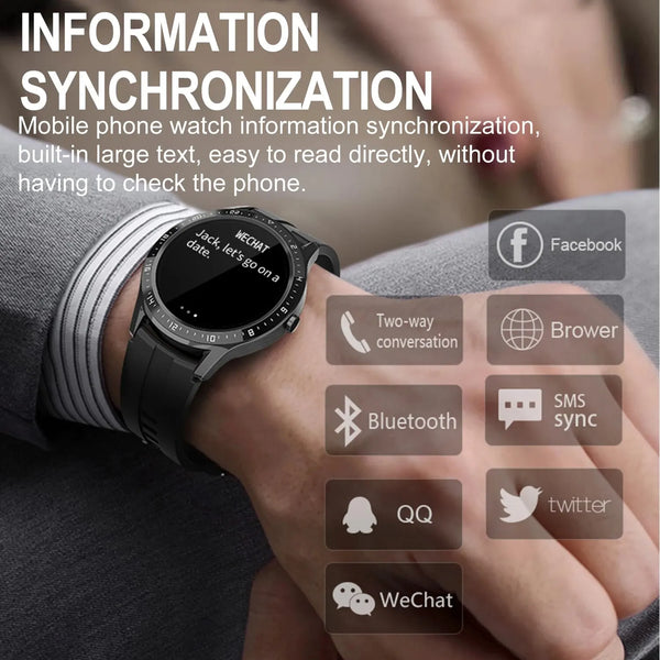 Montre connectée de fitness avec écran HD 1,28 pouce, pour le sport et le suivi de la santé, étanche IP67, pour hommes et femmes.