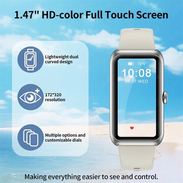 2025 Fitness Tracker Watches for Women Men with Heart Rate Monitor Sleep Tracker IP68 Waterproof Pedometer 1.47" Smart Watch Man