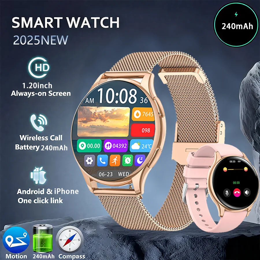Smart Watch for Women Android & iPhone,1.2" Touch Screen Fitness Tracker, Heart Rate/Sleep/ Monitor, Pedometer,100+ Sport Modes