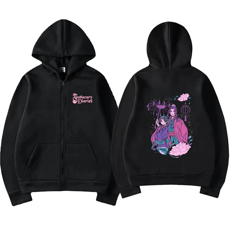 Anime The Apothecary Diaries Zipper Hoodie Men Women Kawaii Fashion Harajuku Casual Long Sleeve Fleece Sweatshirts Jacket Coat