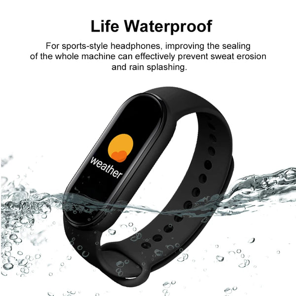 Montre connectée M6 pour hommes et femmes, bracelet de sport et de fitness, moniteur de fréquence cardiaque et de pression artérielle, étanche, multifonctions